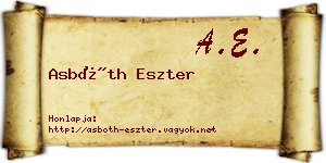 Asbóth Eszter névjegykártya