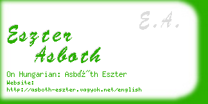 eszter asboth business card